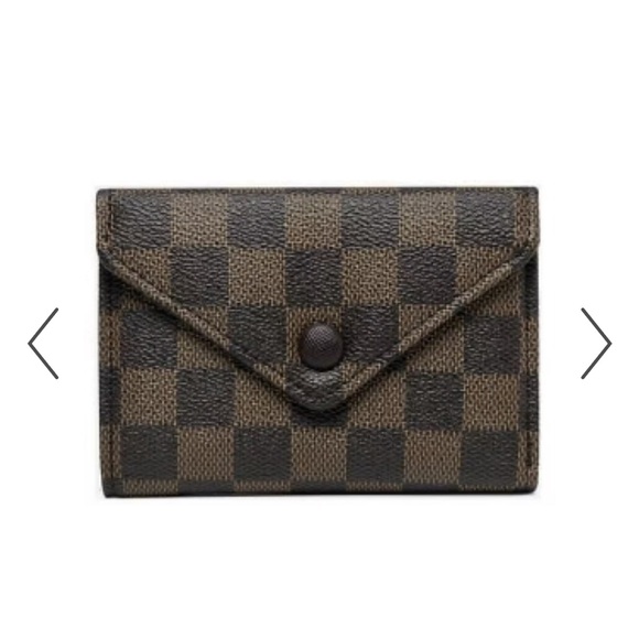 Brown checkered trifold blocking wallet multi card holder organizer - NEW! - Picture 5 of 7